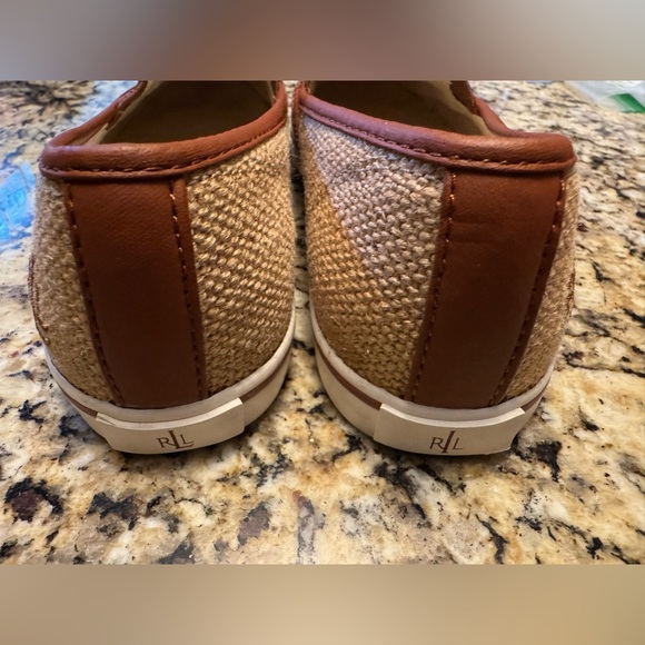 RALPH LAUREN Janis Natural/ Tan Burlap Slipon Shoe Loafers Sneakers size 8B - Picture 9 of 11